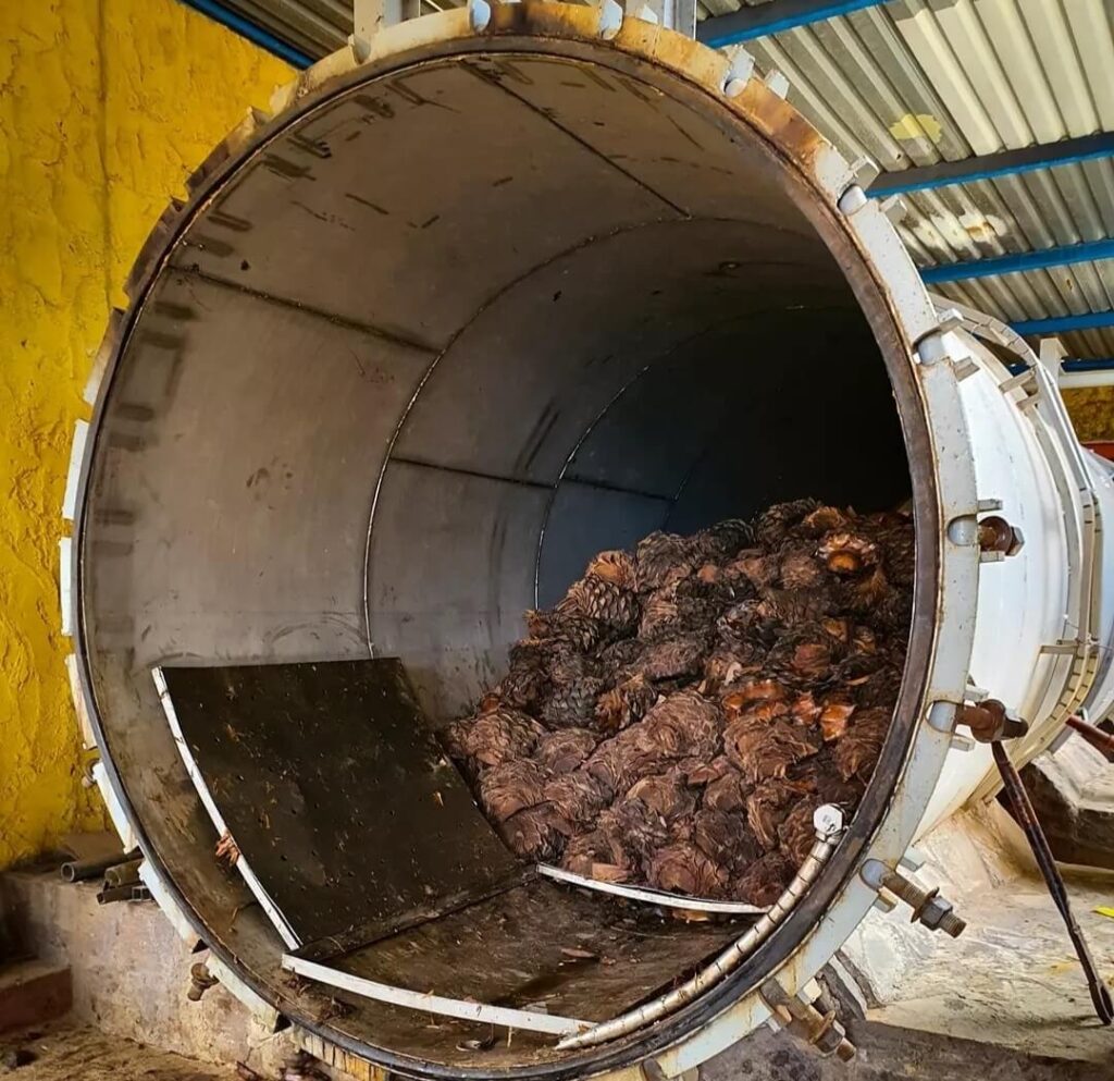 Autoclave used to cook agave by using steam and high pressure, to produce premium tequila at Tequila & Spirits Mexico. 
