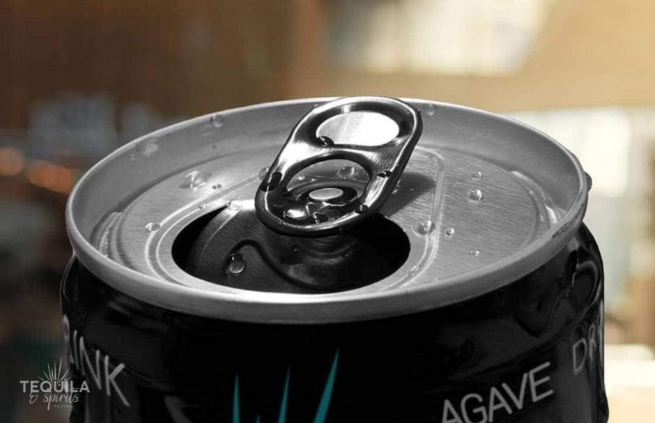 Detail of a can with agave ready to drink cocktail