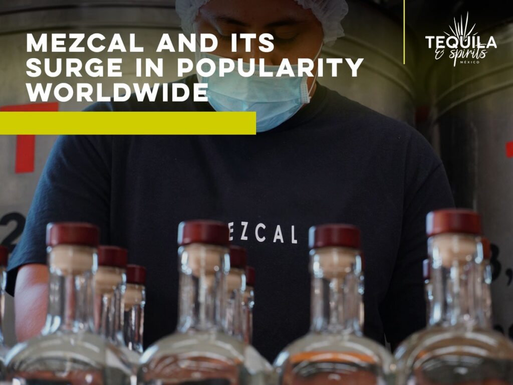 Image of mezcal bottles with the blog title What is mezcal and why its surge in popularity worldwide