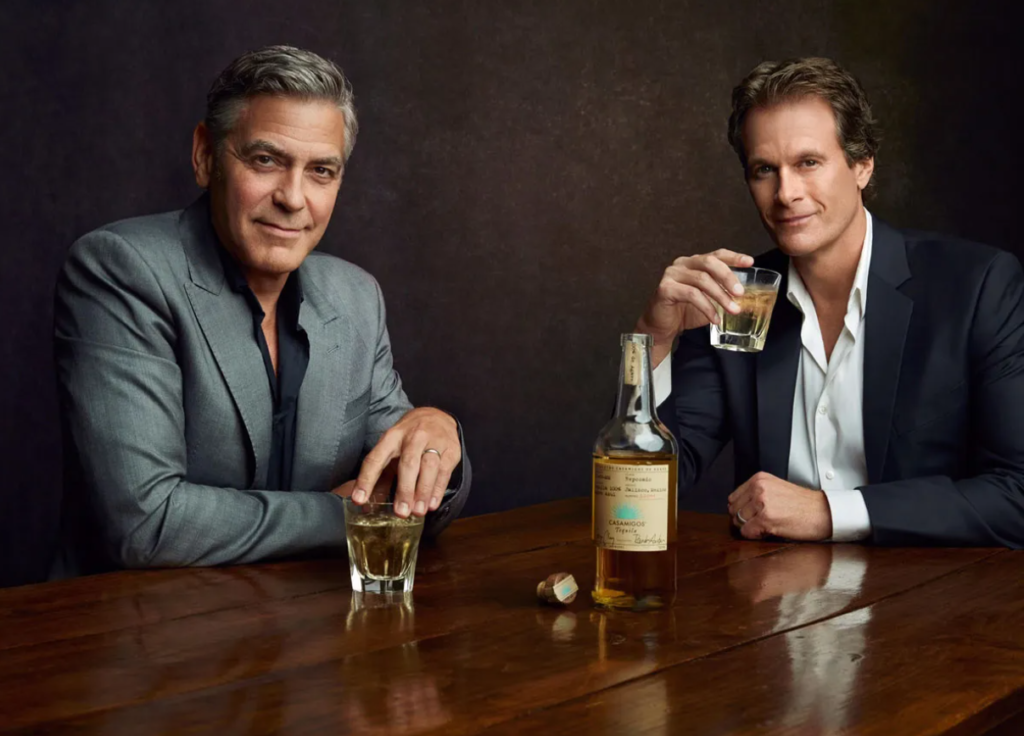 George Clooney and Rande Gerber are enjoying a glass of their own private label tequila, Casamigos