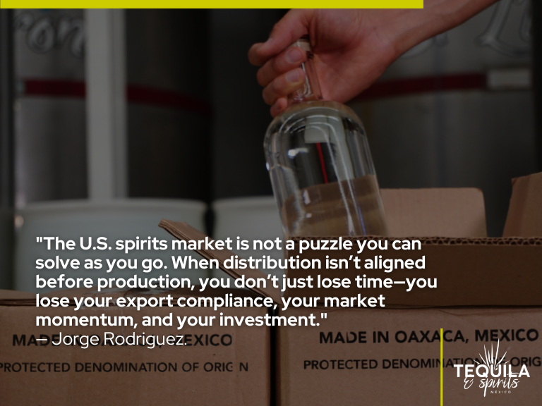Insight image highlighting the importance of aligning distribution, production, and market planning before entering the U.S. alcohol market with an agave brand.